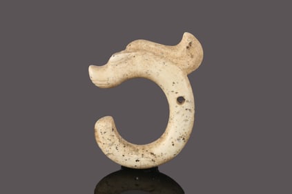 A Chinese Chicken Bone Jade Pig Dragon