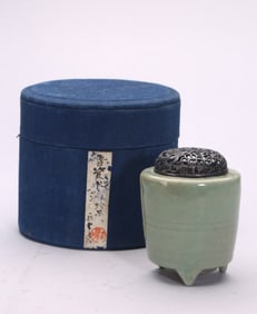 A Chinese Longquan Celadon Incense Burner