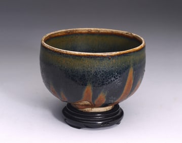 A Henan Russet Splashed Black Glazed Bowl