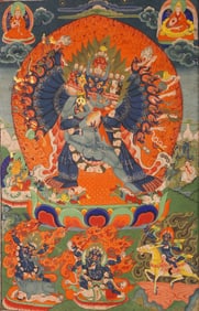 A Rare Thangka of Yamantaka