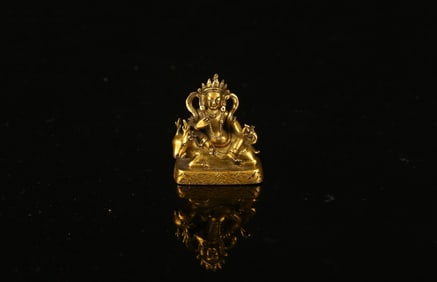 A Small Gilt Bronze Figure of Garwa Nagpo