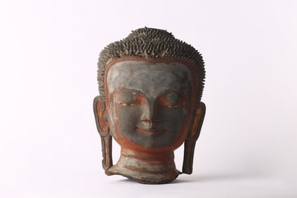 A Thai Dry Lacquer Head of Buddha