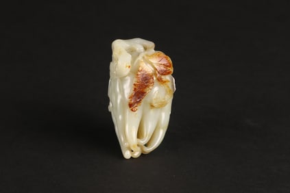 A Chinese White Jade Buddha's Hand Citron Carving