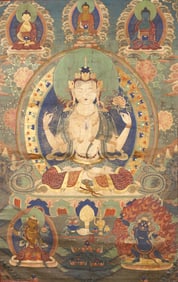 A Thangka of Shadakshari Lokeshvara