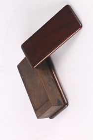 A Chinese Inkstone with Huanghuali Cover and Stand