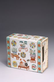 A Chinese Famille Rose Pillow