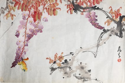 Huang Leisheng: Color and ink 'Butterflies and Flowers'