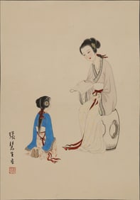 Zhang Huishen: Color and ink 'Lady Figures'