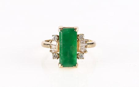 A Jadeite and Diamond Ring