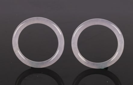 A Pair of Lavender Jadeite Baby Bangles