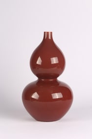 A Chinese Red Glazed Double Gourd Vase