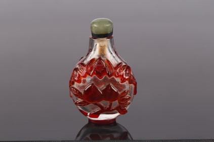 A Red Glass Overlay Snuff Bottle