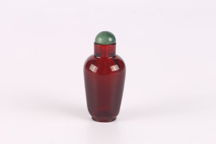 An Amber Brown Glass Snuff Bottle