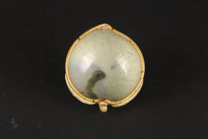 A Jun Ware Celadon Glazed Peach-Formed Cup
