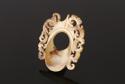 A Mottled Jade Carved 'Chilong' Pendant