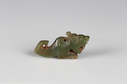 A Chinese Green Jade Tiger