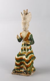 A Large Sancai Pottery Figure of Seated Princess