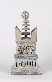 A Rare Chinese Bronze Buddhist Stupa