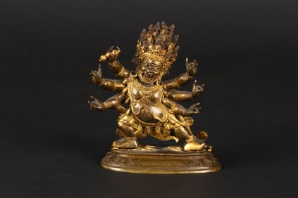 A Gilt Bronze Figure of Mahakala