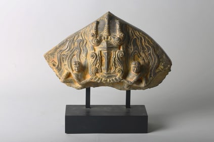A Chinese Limestone 'Apsara' Stele Fragment