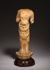 A Chinese Marble Carved Bodhisattva Torso