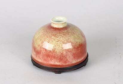 A Peachbloom Glazed Waterpot and Stand