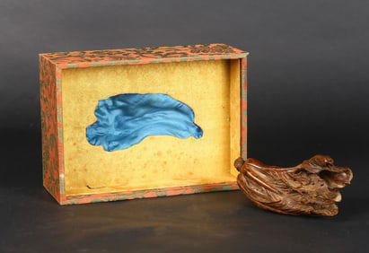 A Chinese Aloeswood Carving of Cabbage