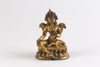 A Gilt Bronze Figure of Tara