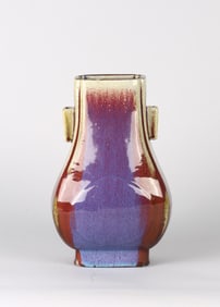 A Chinese Flambe Glazed Vase, Fanghu