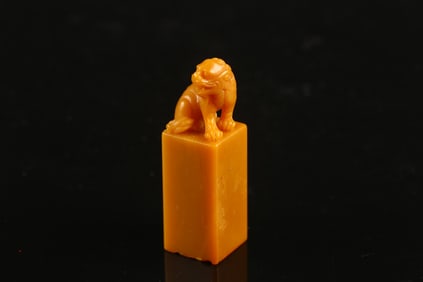 A 'Deer-Eye' Tianhuang 'Lion' Seal by Chen Julai
