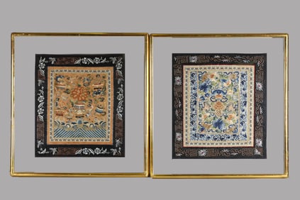 A Pair of Chinese Embroidered Textiles