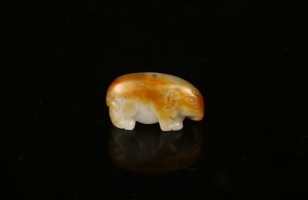 A Small White Jade Elephant Toggle