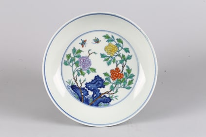 A Chinese Doucai 'Butterfly' Dish
