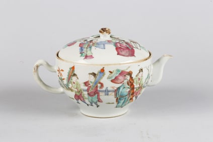 A Famille Rose 'Figures' Teapot and Cover