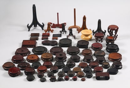 A Group of 71 Chinese Wooden Stands
