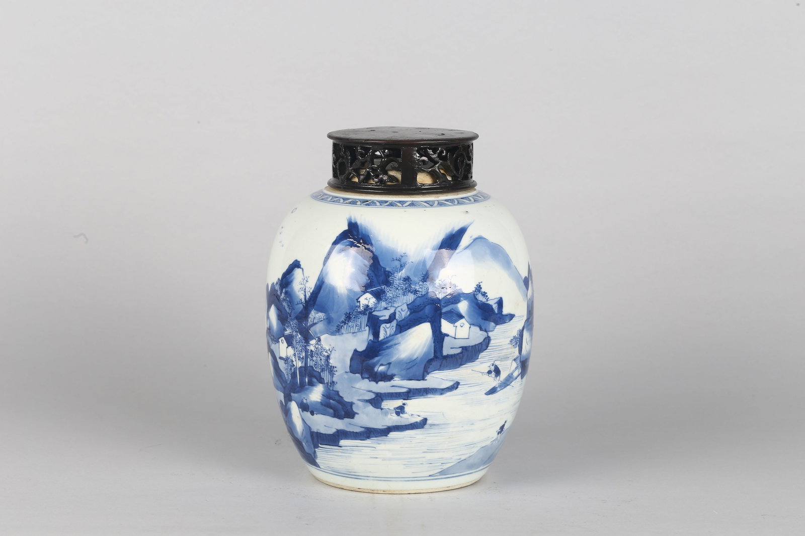A Chinese Blue and White 'Figures and Landscape' Jar (1 of 9)