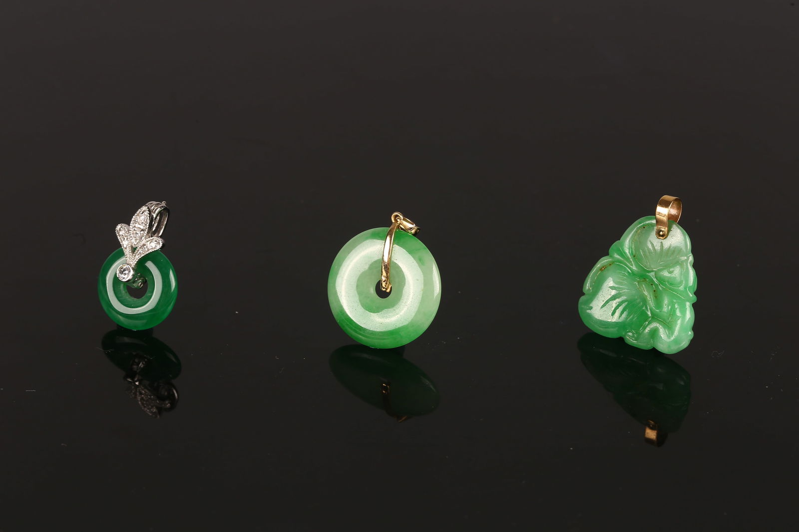 Three Natural Jadeite Pendants - 2