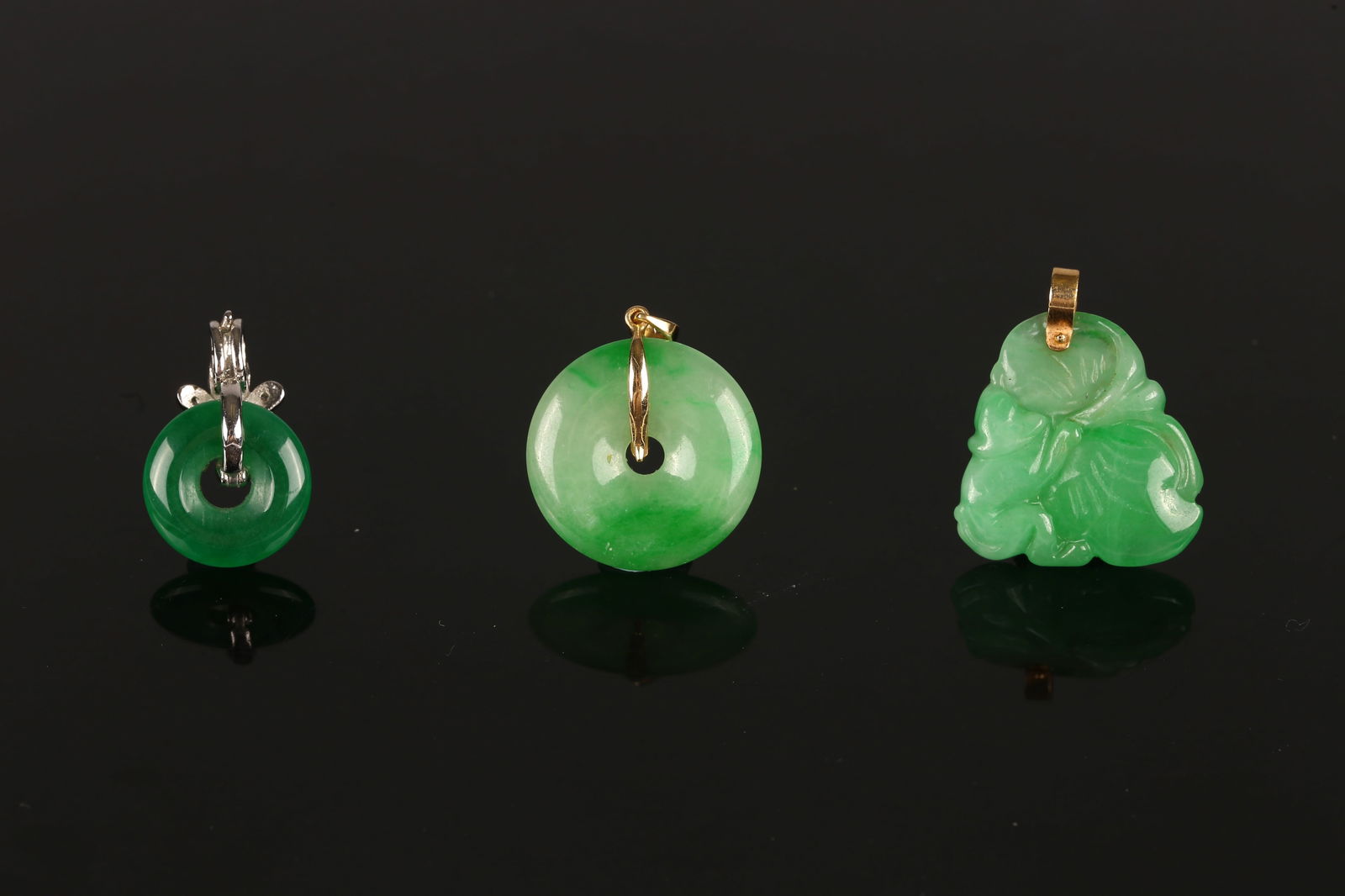 Three Natural Jadeite Pendants - 3