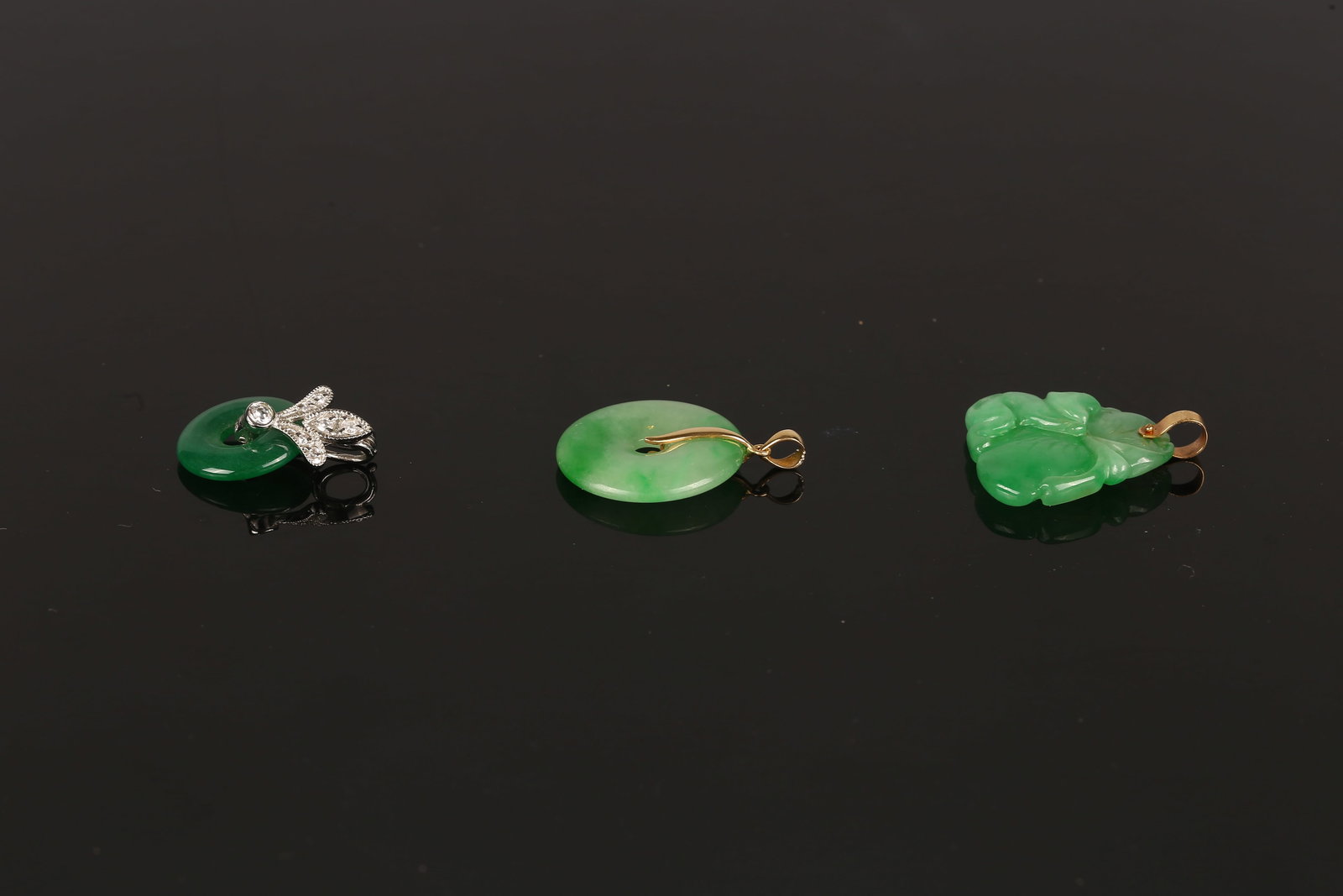 Three Natural Jadeite Pendants - 4