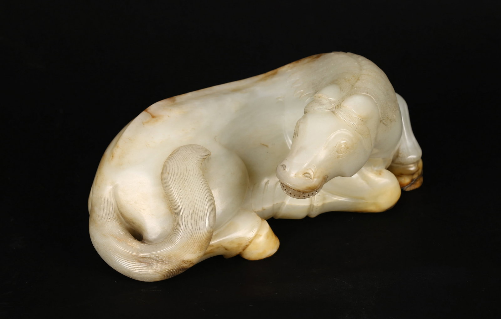 A White Jade Carved Recumbent Horse (1 of 8)