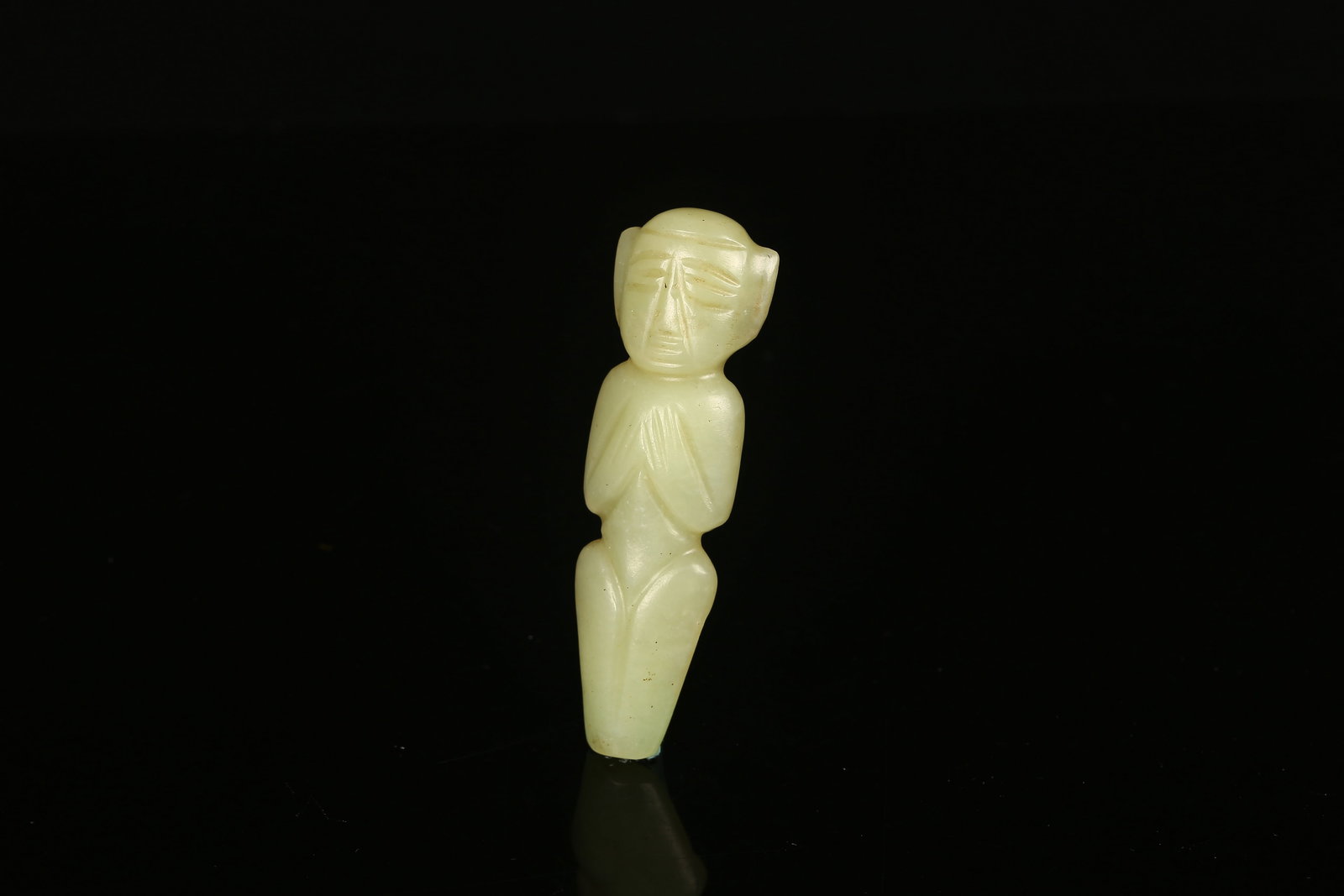 A Yellow Jade Standing Figure - 2