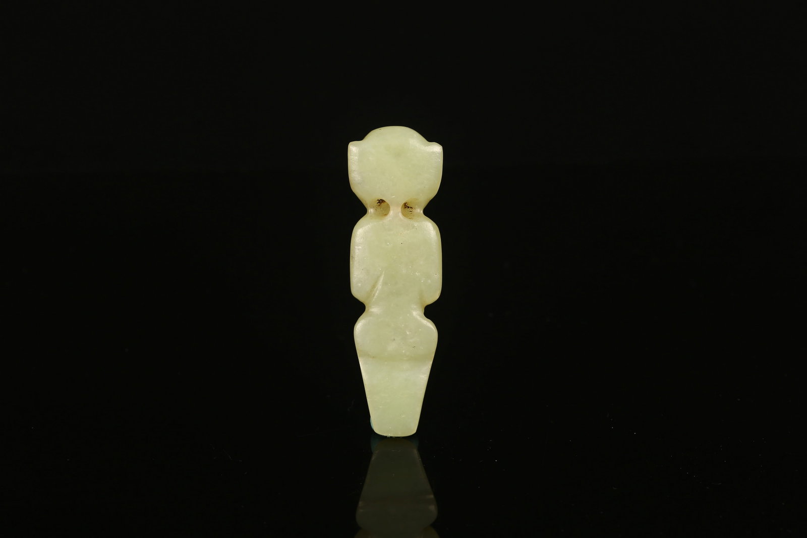 A Yellow Jade Standing Figure - 4