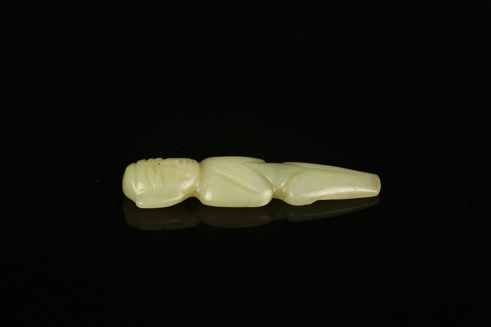 A Yellow Jade Standing Figure - 7