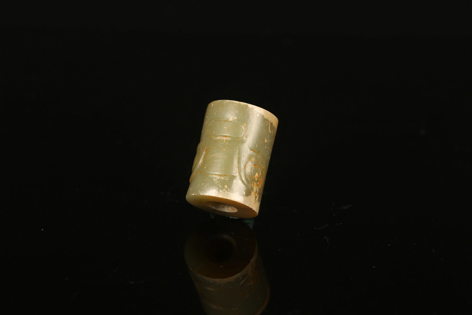 A Small Celadon Jade Cylidner - 8