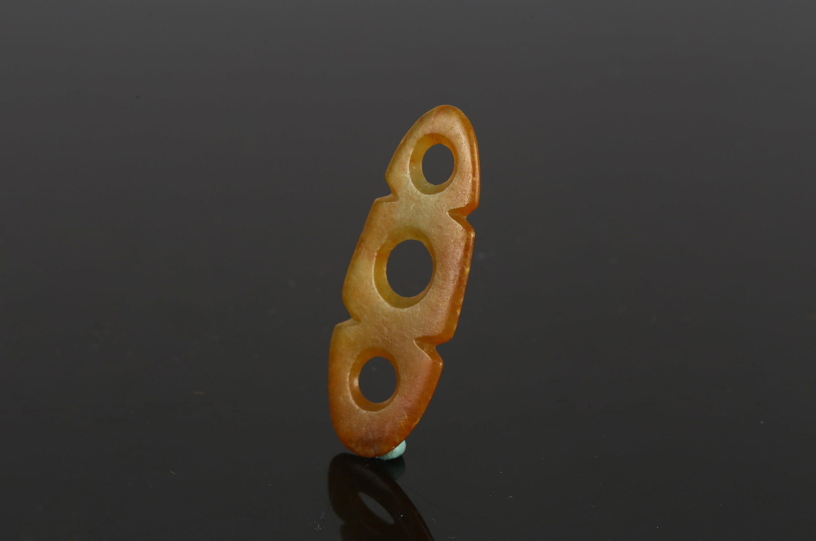 A Jade Three Hole Plaque - 2
