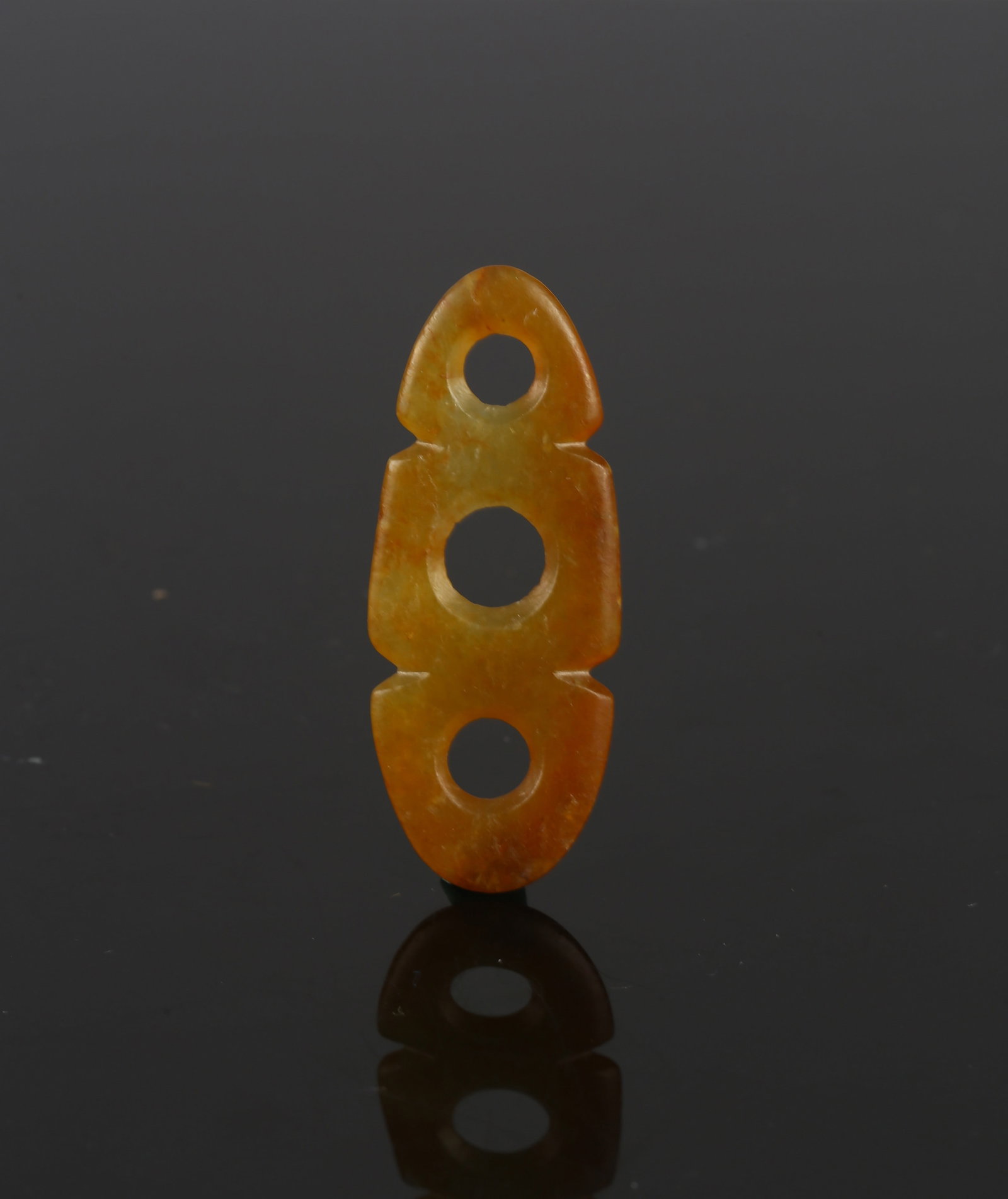 A Jade Three Hole Plaque - 4