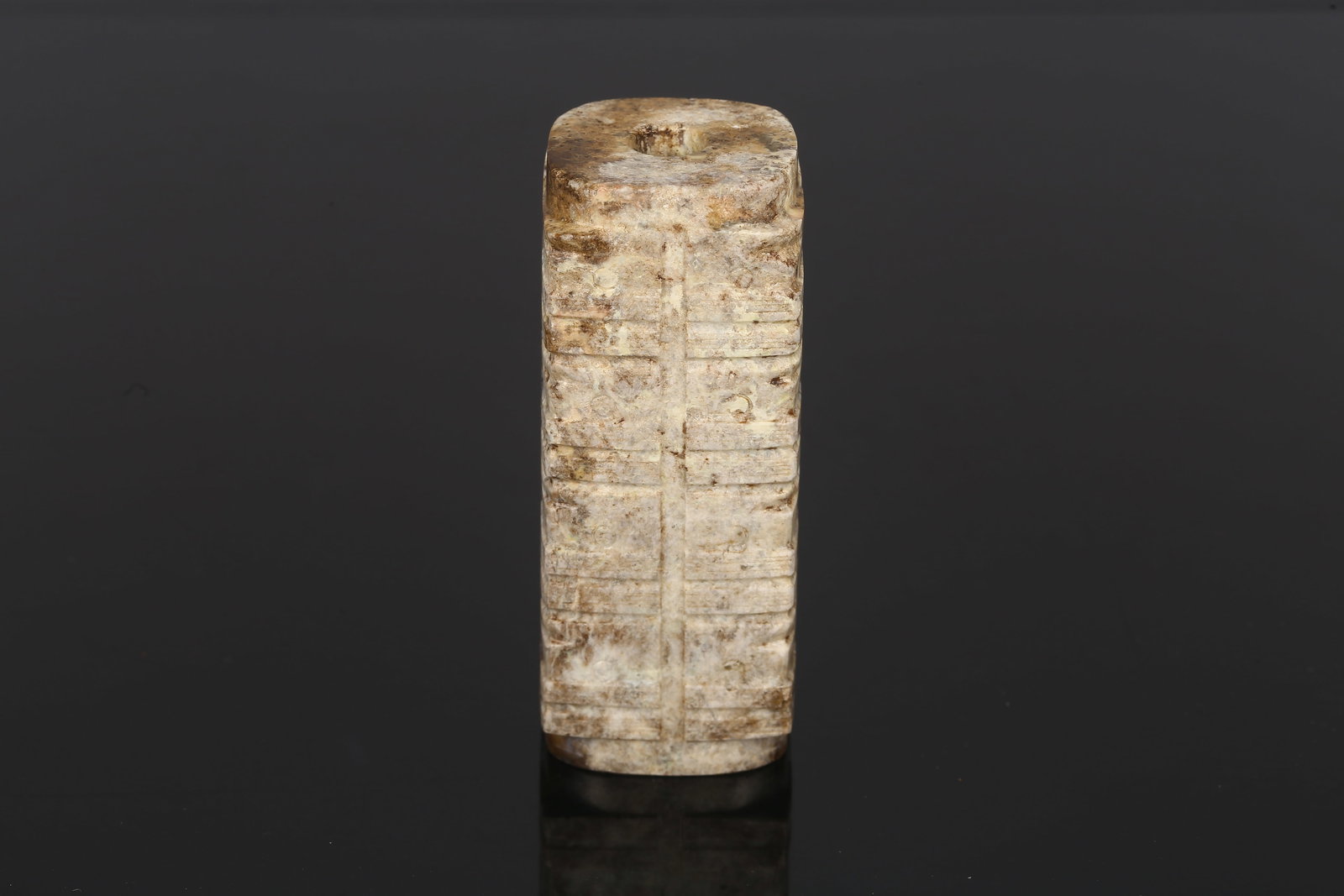 A Small Jade Carved Cong - 4