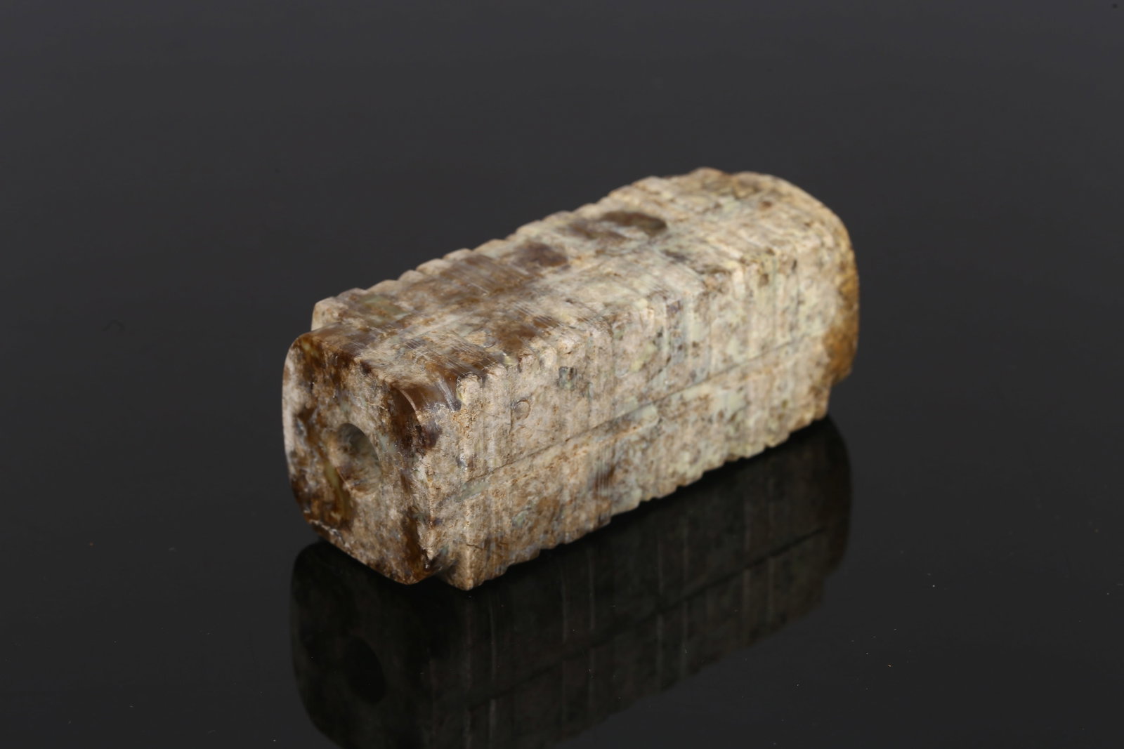 A Small Jade Carved Cong - 5
