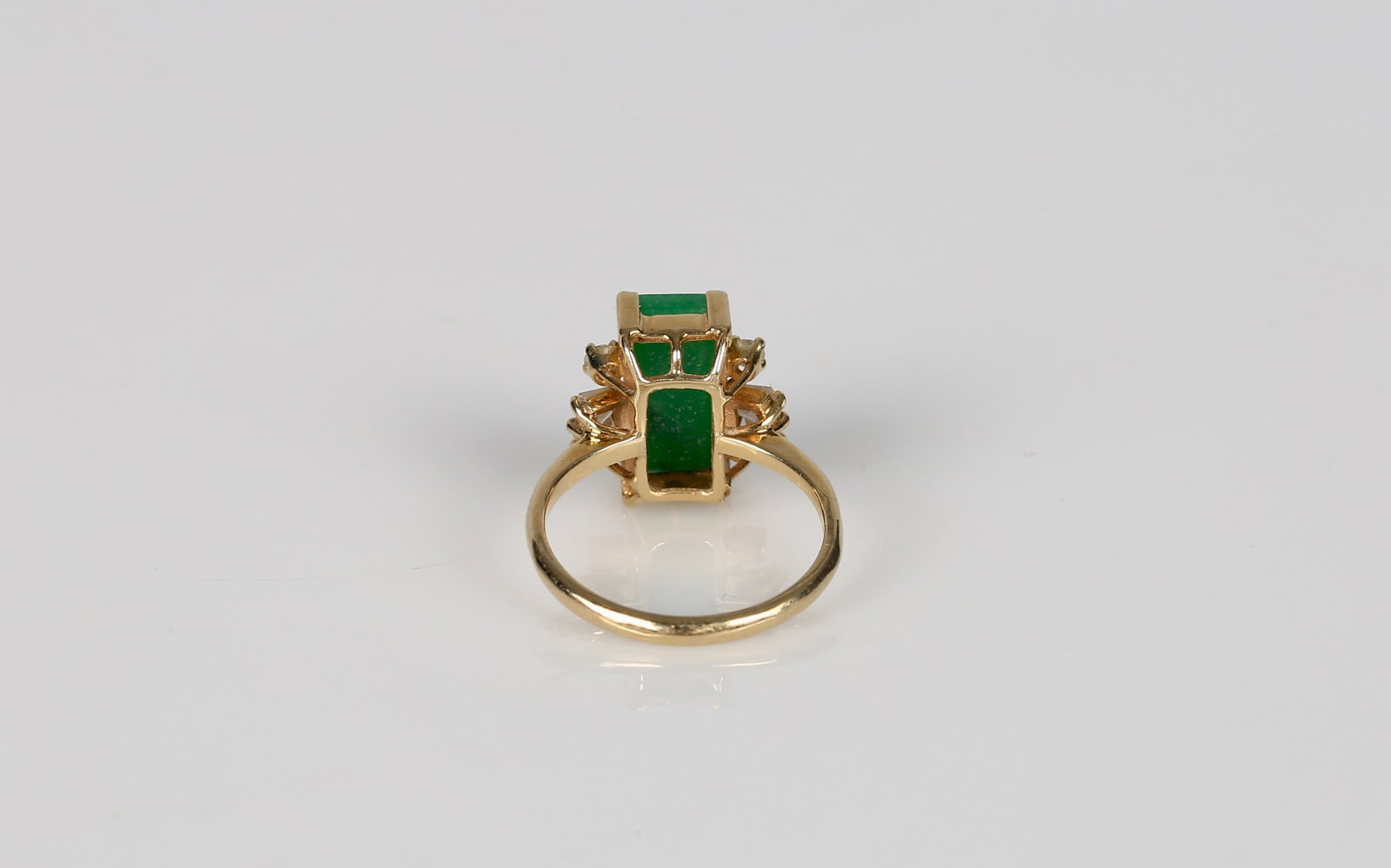 A Natural Jadeite and Diamond Ring - 3
