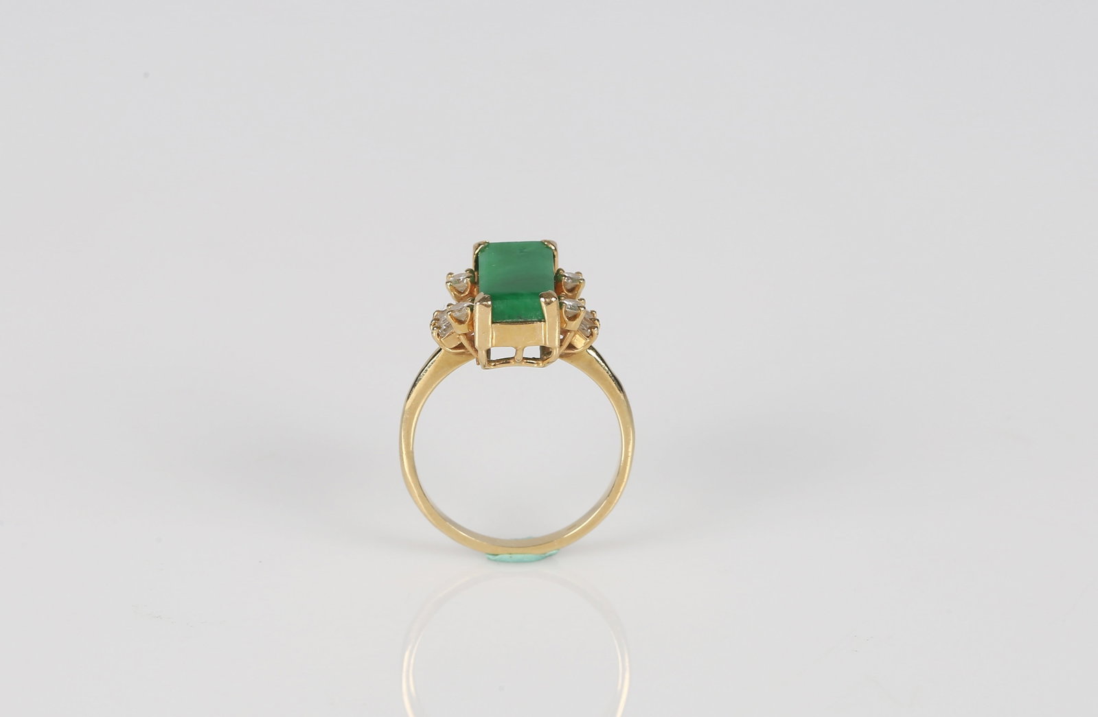 A Natural Jadeite and Diamond Ring - 6